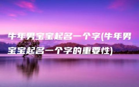 牛年男宝宝起名一个字(牛年男宝宝起名一个字的重要性)