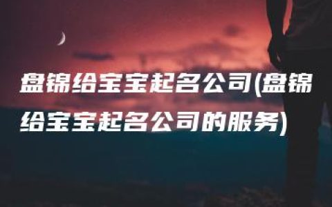 盘锦给宝宝起名公司(盘锦给宝宝起名公司的服务)