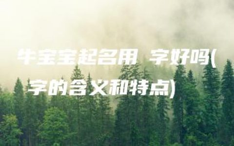 牛宝宝起名用瑀字好吗(瑀字的含义和特点)