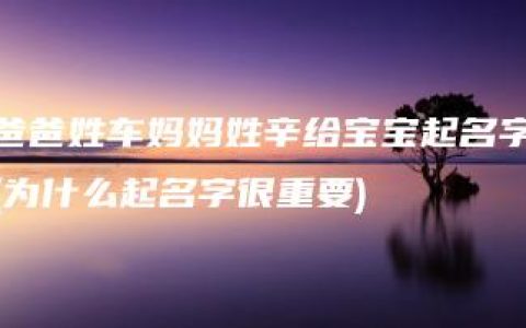 爸爸姓车妈妈姓辛给宝宝起名字(为什么起名字很重要)