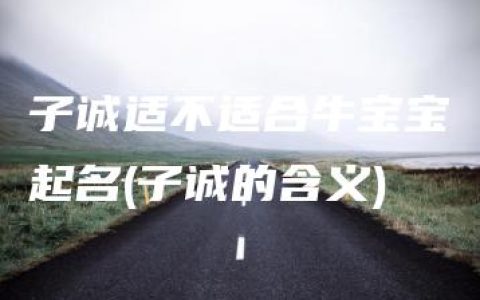 子诚适不适合牛宝宝起名(子诚的含义)