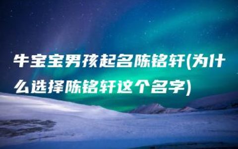 牛宝宝男孩起名陈铭轩(为什么选择陈铭轩这个名字)