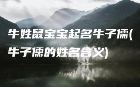 牛姓鼠宝宝起名牛子儒(牛子儒的姓名含义)