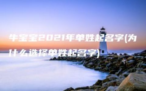 牛宝宝2021年单姓起名字(为什么选择单姓起名字)