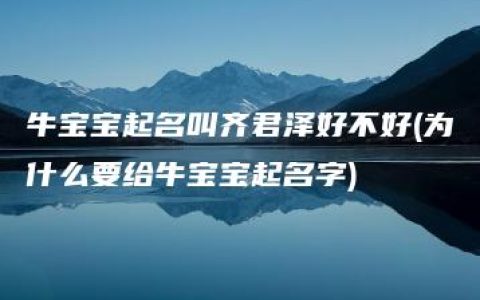 牛宝宝起名叫齐君泽好不好(为什么要给牛宝宝起名字)