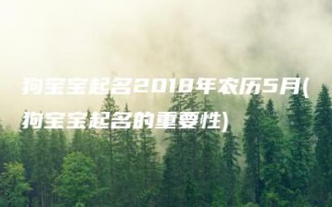 狗宝宝起名2018年农历5月(狗宝宝起名的重要性)