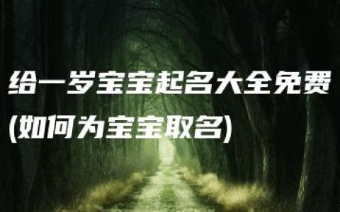 给一岁宝宝起名大全免费(如何为宝宝取名)