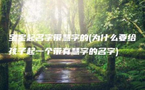 宝宝起名字带慧字的(为什么要给孩子起一个带有慧字的名字)