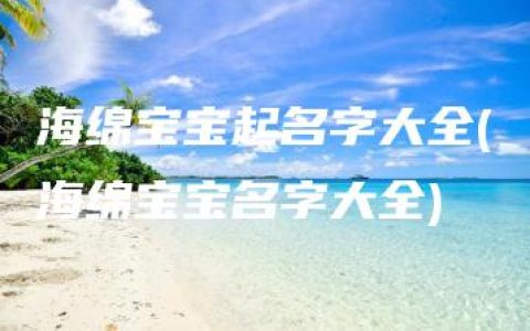 海绵宝宝起名字大全(海绵宝宝名字大全)