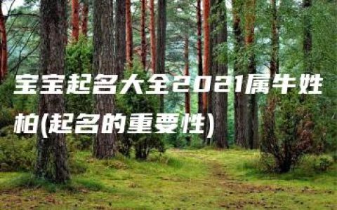 宝宝起名大全2021属牛姓柏(起名的重要性)