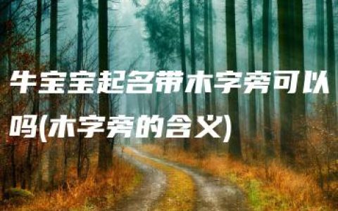 牛宝宝起名带木字旁可以吗(木字旁的含义)