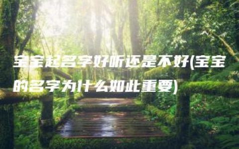 宝宝起名字好听还是不好(宝宝的名字为什么如此重要)