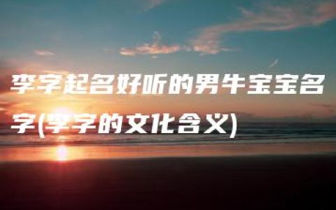 李字起名好听的男牛宝宝名字(李字的文化含义)