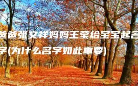 爸爸张文祥妈妈王莹给宝宝起名字(为什么名字如此重要)