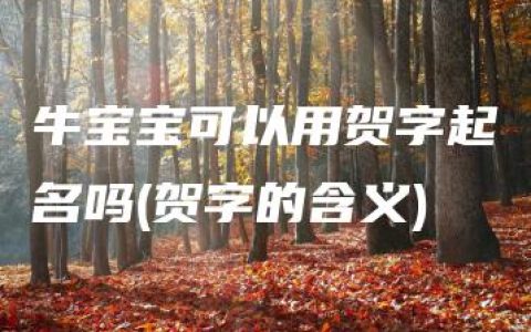 牛宝宝可以用贺字起名吗(贺字的含义)