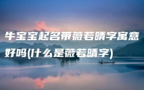 牛宝宝起名带薇若晴字寓意好吗(什么是薇若晴字)