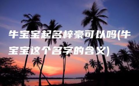 牛宝宝起名梓豪可以吗(牛宝宝这个名字的含义)