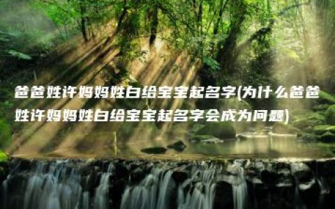 爸爸姓许妈妈姓白给宝宝起名字(为什么爸爸姓许妈妈姓白给宝宝起名字会成为问题)