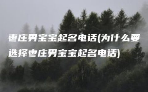 枣庄男宝宝起名电话(为什么要选择枣庄男宝宝起名电话)