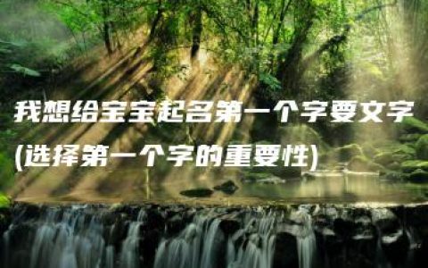 我想给宝宝起名第一个字要文字(选择第一个字的重要性)