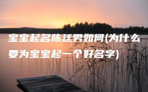 宝宝起名陈廷男如何(为什么要为宝宝起一个好名字)