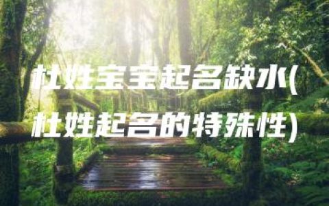 杜姓宝宝起名缺水(杜姓起名的特殊性)