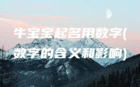 牛宝宝起名用数字(数字的含义和影响)