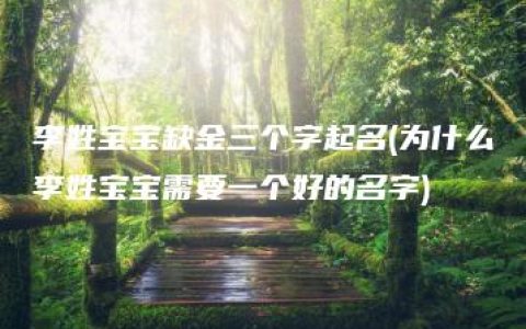 李姓宝宝缺金三个字起名(为什么李姓宝宝需要一个好的名字)