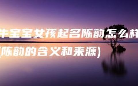 牛宝宝女孩起名陈韵怎么样(陈韵的含义和来源)