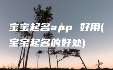 宝宝起名app 好用(宝宝起名的好处)