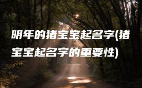 明年的猪宝宝起名字(猪宝宝起名字的重要性)