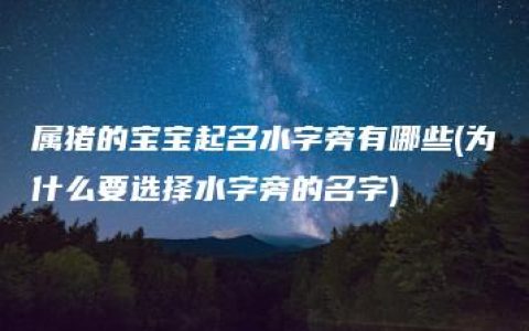 属猪的宝宝起名水字旁有哪些(为什么要选择水字旁的名字)