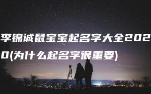 李锦诚鼠宝宝起名字大全2020(为什么起名字很重要)