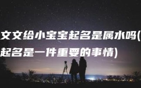 文文给小宝宝起名是属水吗(起名是一件重要的事情)