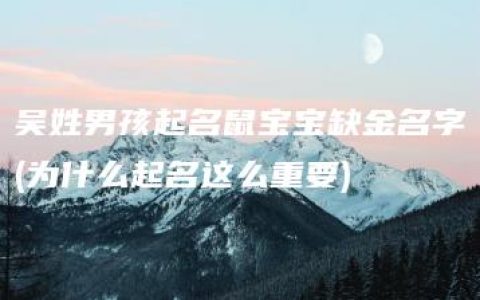 吴姓男孩起名鼠宝宝缺金名字(为什么起名这么重要)