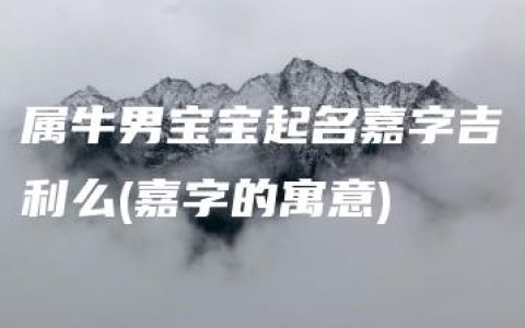 属牛男宝宝起名嘉字吉利么(嘉字的寓意)