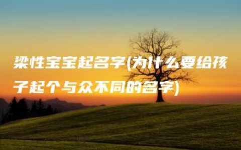 梁性宝宝起名字(为什么要给孩子起个与众不同的名字)