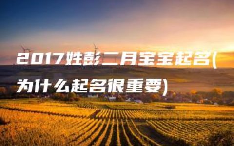 2017姓彭二月宝宝起名(为什么起名很重要)