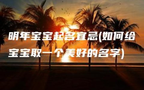 明年宝宝起名宜忌(如何给宝宝取一个美好的名字)