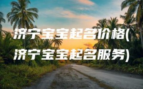 济宁宝宝起名价格(济宁宝宝起名服务)