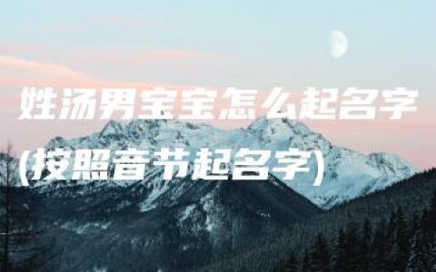 姓汤男宝宝怎么起名字(按照音节起名字)