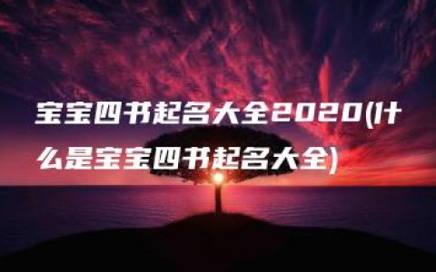 宝宝四书起名大全2020(什么是宝宝四书起名大全)