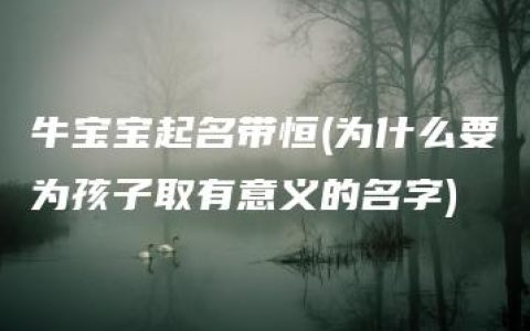 牛宝宝起名带恒(为什么要为孩子取有意义的名字)