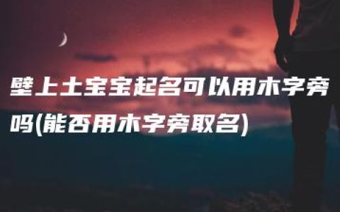 壁上土宝宝起名可以用木字旁吗(能否用木字旁取名)