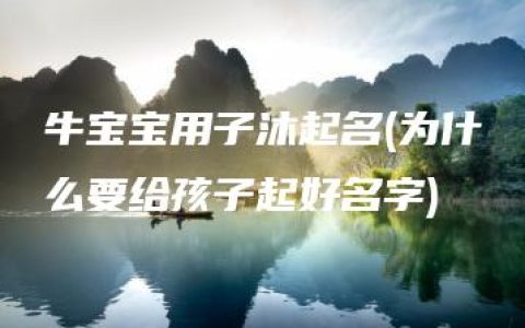 牛宝宝用子沐起名(为什么要给孩子起好名字)