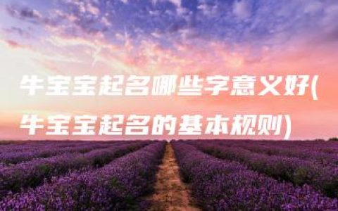 牛宝宝起名哪些字意义好(牛宝宝起名的基本规则)