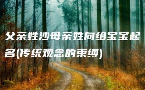 父亲姓沙母亲姓向给宝宝起名(传统观念的束缚)