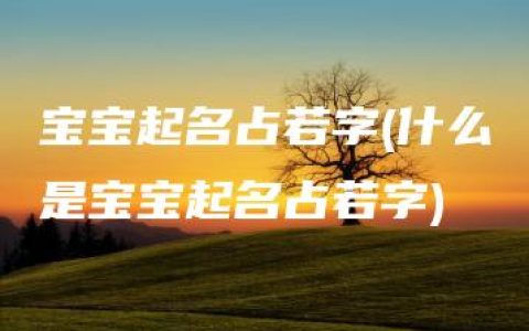 宝宝起名占若字(什么是宝宝起名占若字)