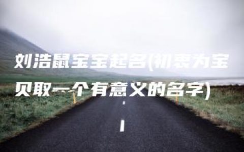 刘浩鼠宝宝起名(初衷为宝贝取一个有意义的名字)