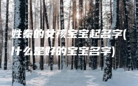 姓秦的女孩宝宝起名字(什么是好的宝宝名字)